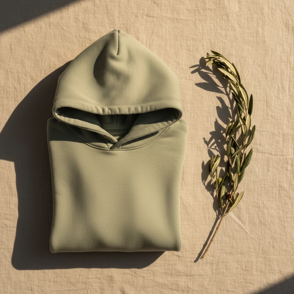 Vikta ULTRABASIC hoodie stilleben med olivkvist